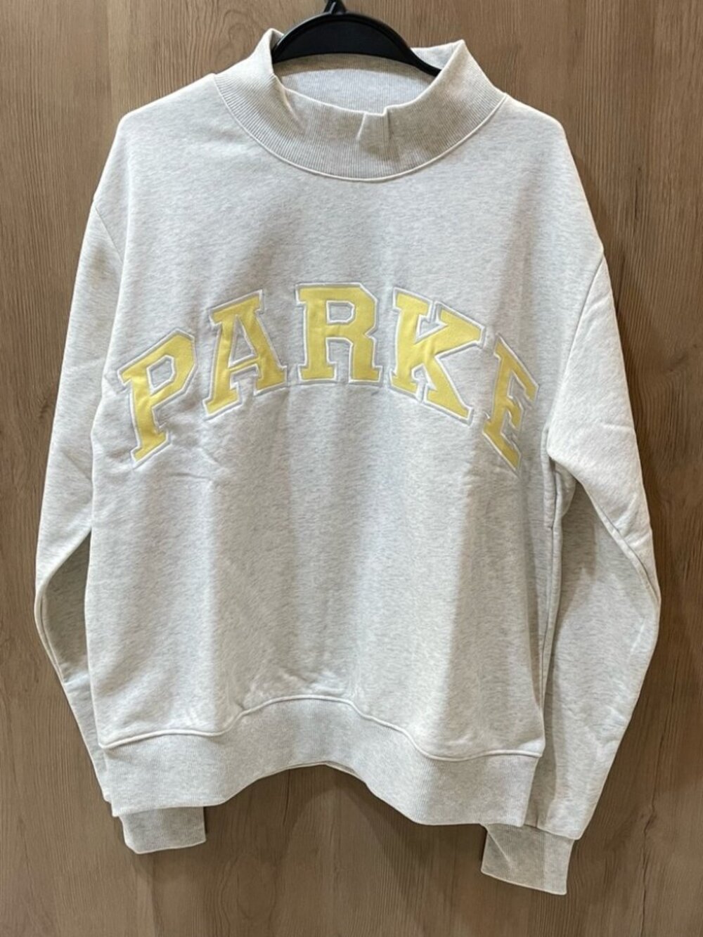 PARKE Grey & Cream Logo Crewneck Jumper / Sweatshirt